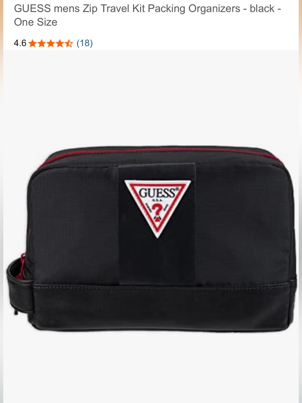 GUESS Men’s Black Zip Travel Organizer